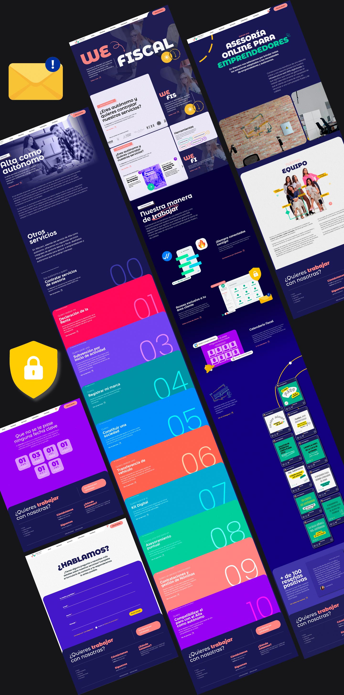 Página web para gestoría de emprendedores en Murcia | Wecrem | Nómadas Comunicación Creativa